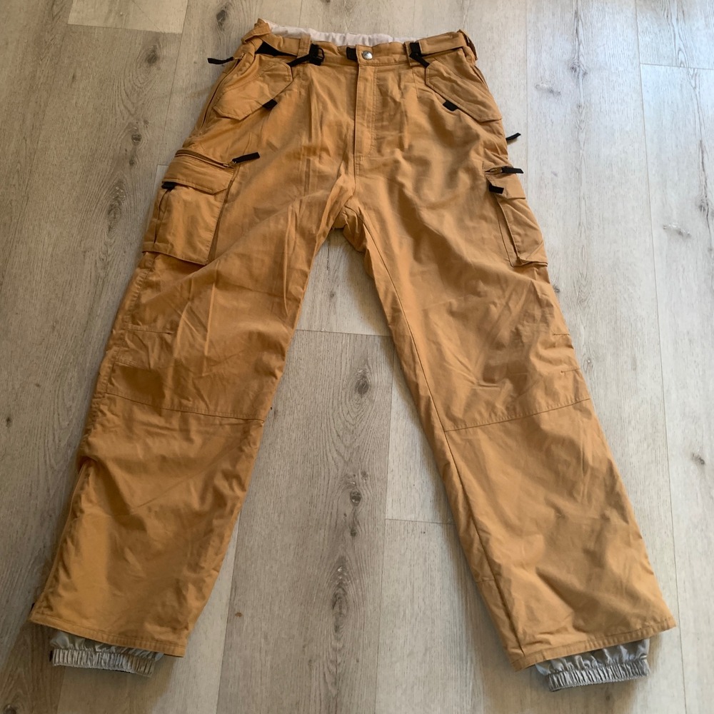 Turbine Boardwear Mens XL Snow Pants Tan Khaki Cargo Snowboard Ski Insulated